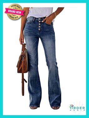 High Waisted Bootcut Flare Stretch Denim Jeans